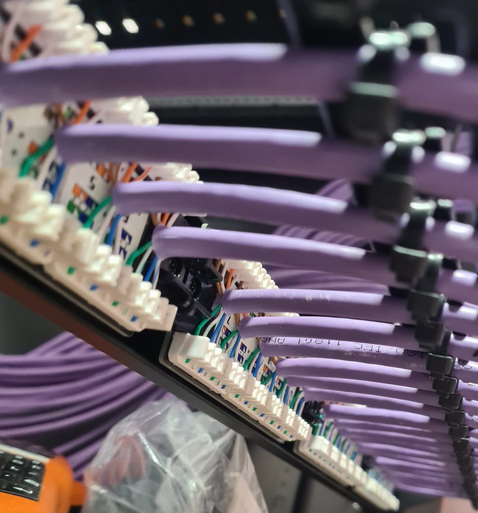 Data Cabinet Comms Cabinet Cat6 Cat5 terminated and tested